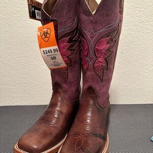 Ariat Women's Purple and Brown Western Boots